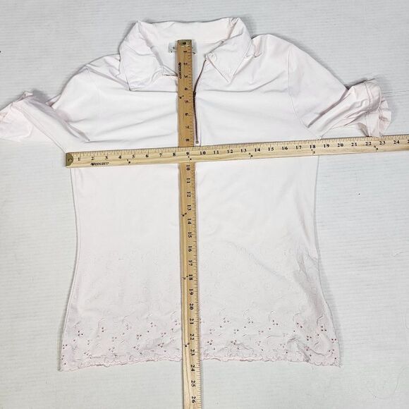 MCM Vintage Pink Polo with Eyelet Hem, Women's Medium - Picture 10 of 12